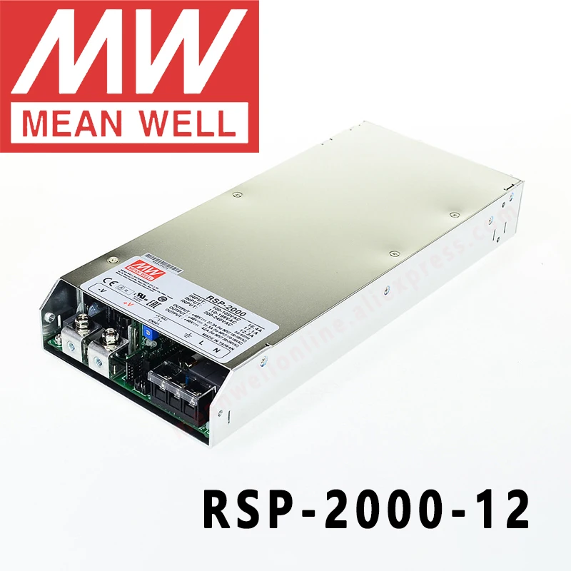 Original Mean Well RSP-2000-12/24/48 Series meanwell 12V/24V/48VDC 2000W Single Output with PFC function Power Supply