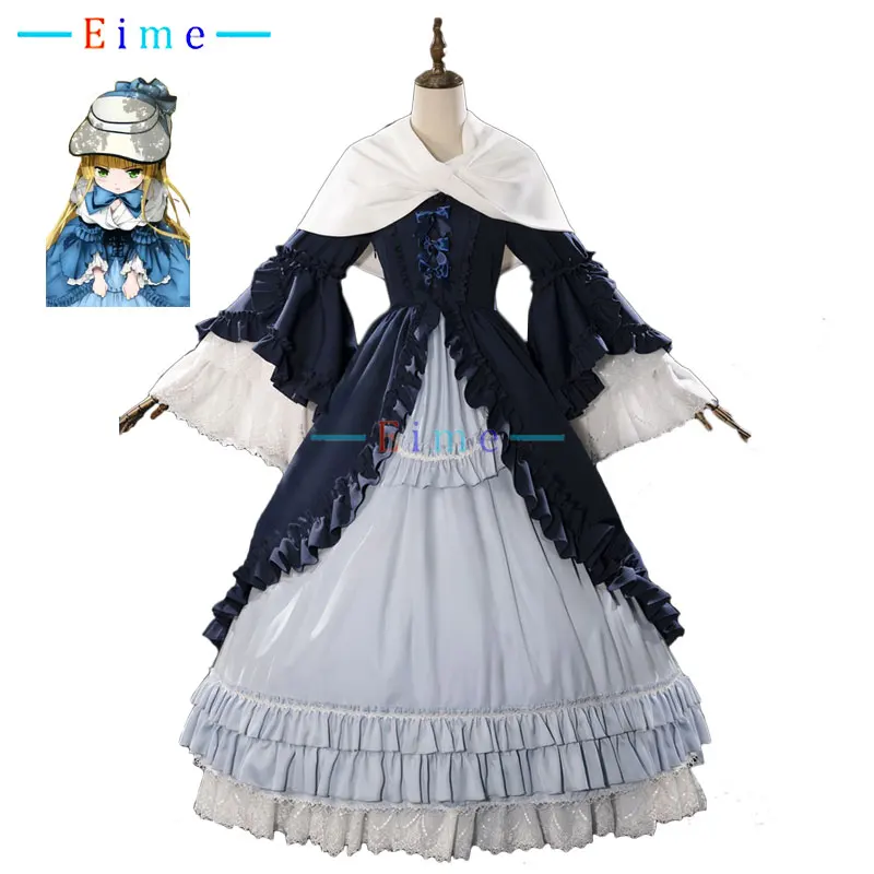 

Костюм для косплея «Викторианская эпоха»: винтажное викторианское синее платье Лолита с шляпой для Хэллоуина, аниме-вечеринок, пошив на заказ