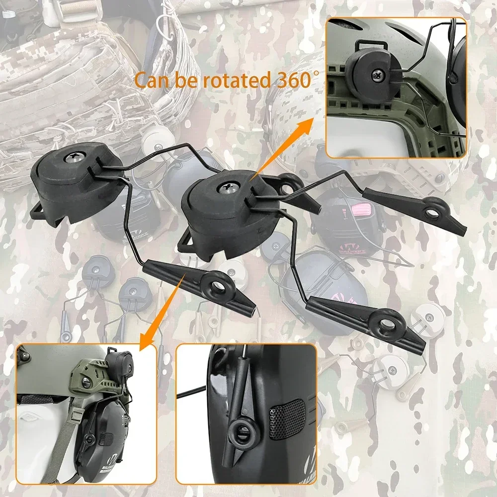 HEARING TACTICAL Tactical Electronic Earmuffs ARC Rail Headset Stand for Walker's Razo Hearing Protection Shooting Headphones