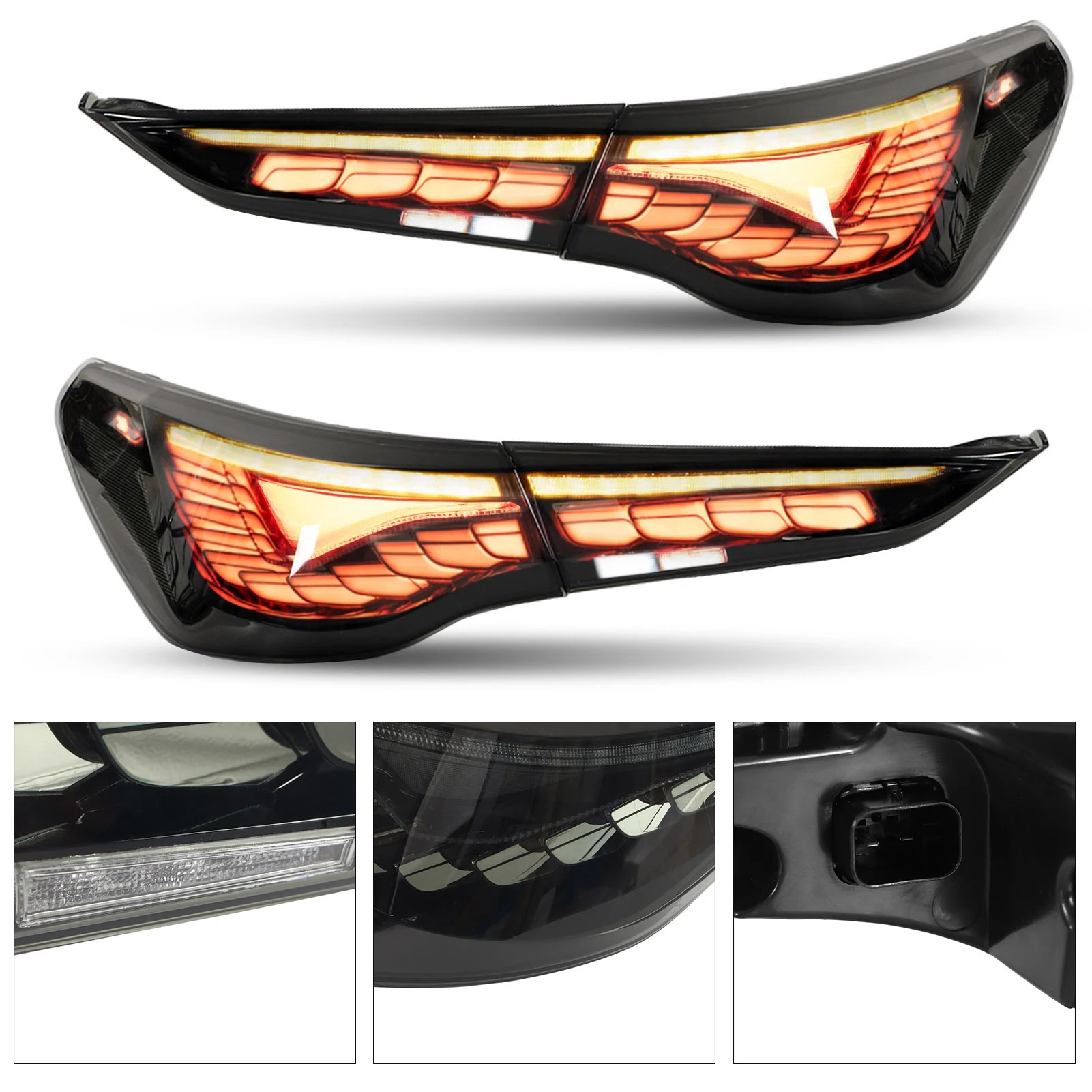 For BMW 4 Series G22 G23 G26 M4 G82 G83 2021+ 1 Pair Smoked Black OLED GTS Tail Light With Sequential Turn Signal Replacement