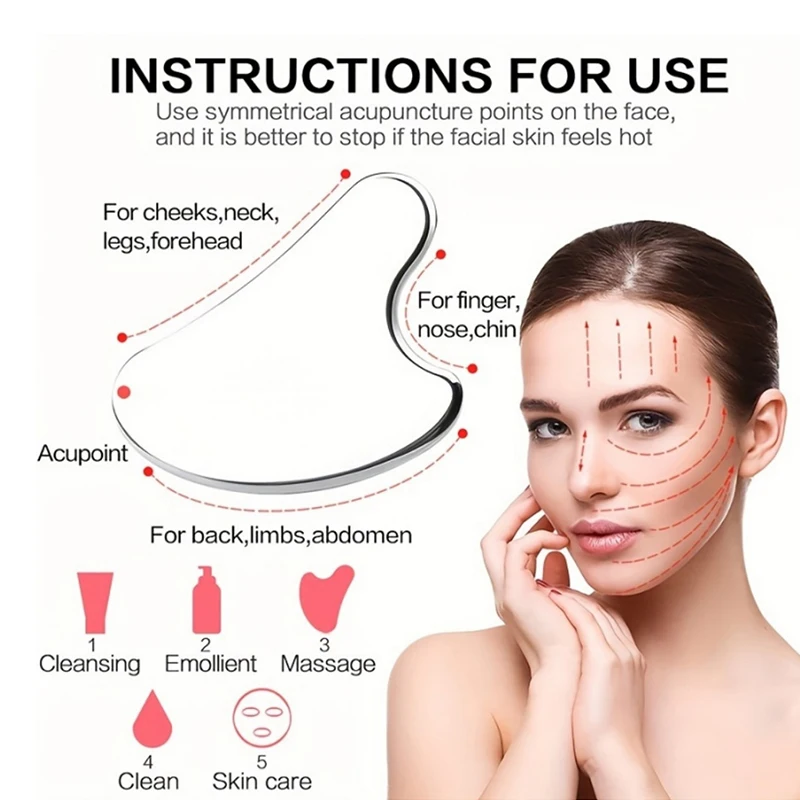 Edelstahl Gua Sha & Eis-Gesichtsroller Set – Kühlendes Gesichtspflege-Tool für Lifting, Schwellungsreduktion & Hautpflege 3-teiliges Beauty-Set