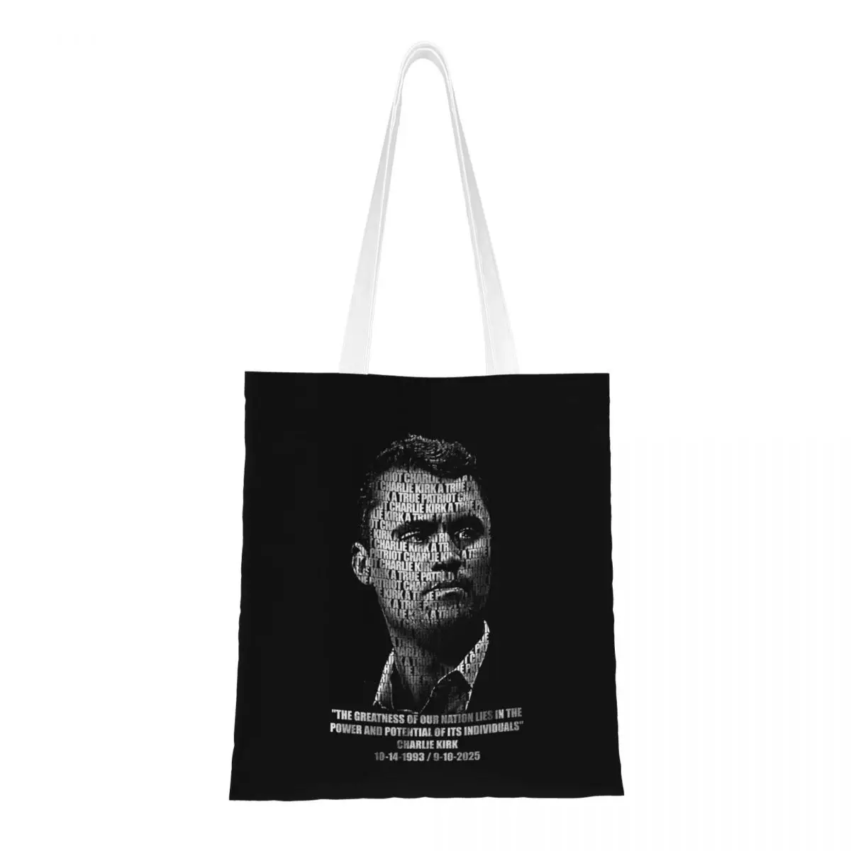 

RIP Charlie Kirk Большие сумки Женская сумка Холщовая сумка через плечо для колледжа Многоразовая сумка для покупок