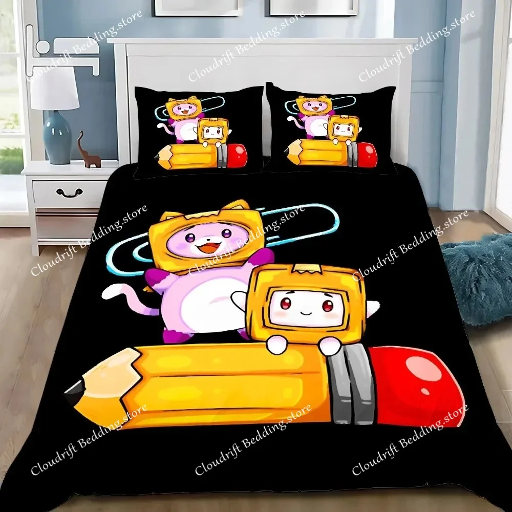 

Cartoon Duvet Cover Pillowcase Bedding Set L-Lanky B-boxes Adult Boy Girl Bedroom Decoration Children Gift Single