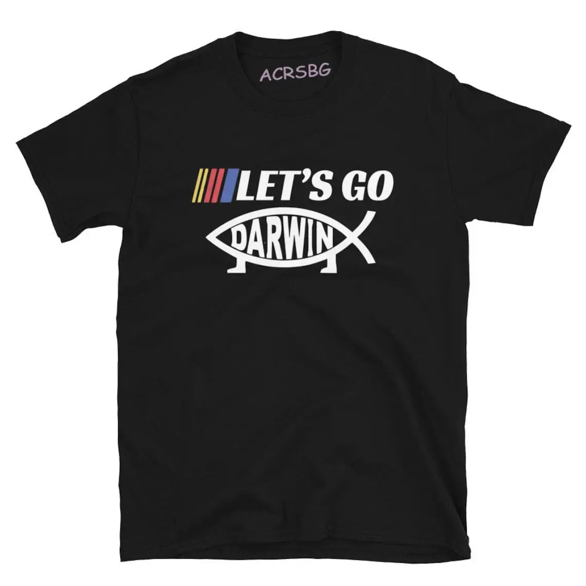 Let's Go Darwin Men T Shirts Funny Fish Graphic Unisex Tee Shirts Round Neck Fashion Sreetwear Tops Plus Size Clothes