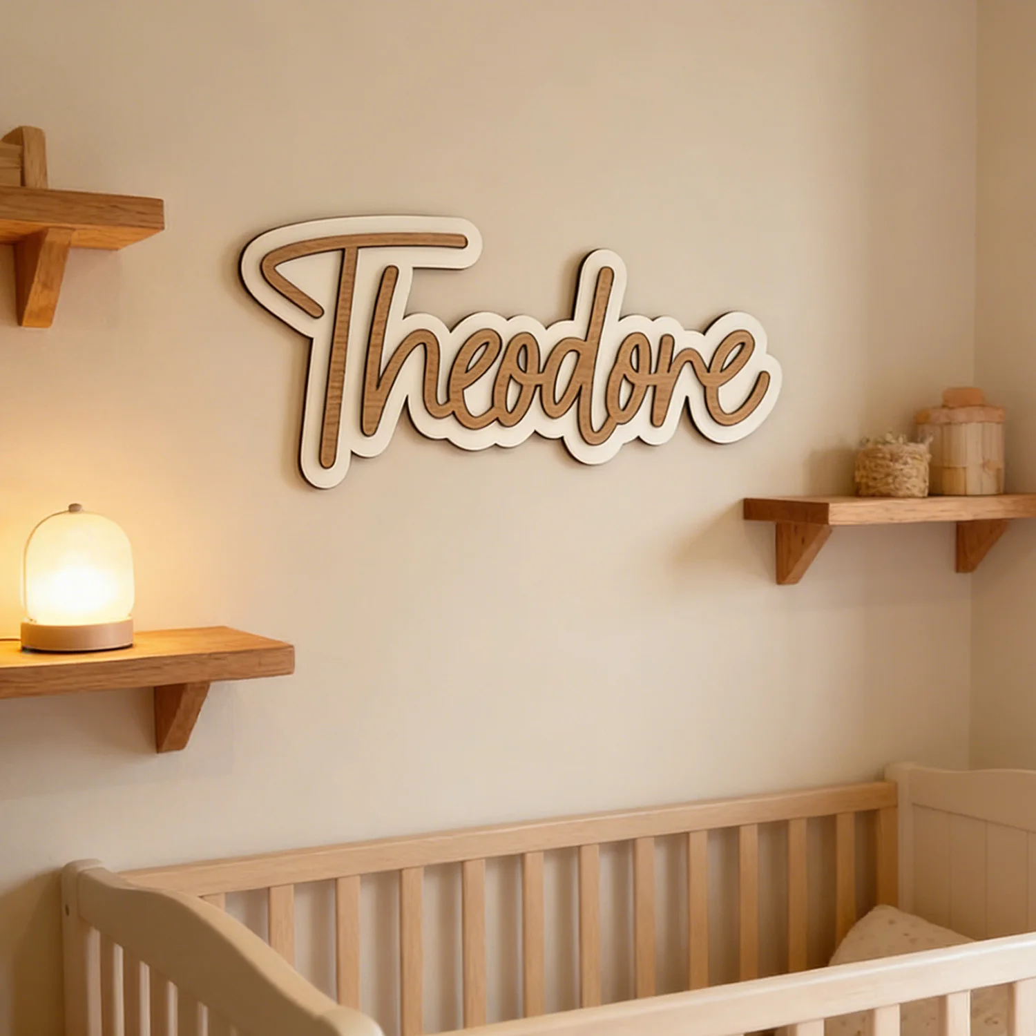 1pc personalized double-layer wooden surname brand, multi-layer customized gift, multi scene decoration, perfect holiday gift