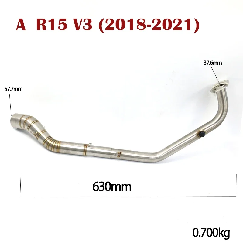 Motorcycle Exhaust Full System Modified Middle Link Connecting Pipe Slip On For Yamaha YZF R15 V3 MT-15 MT 125 2008-2017 18-21