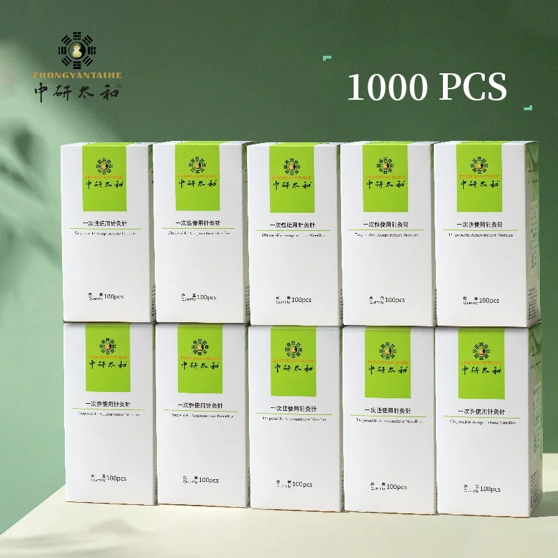 ZHONGYAN TAIHE 1000pieces Acupuncture Needle Individual Guide Tube Chinese Professional Dry Needling Sharp Beauty Massage Needle