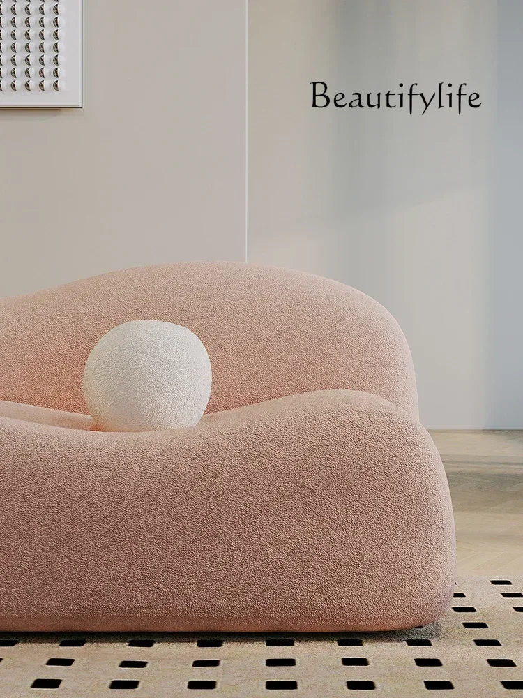 أريكة ذات صف مستقيم على الطراز الكريمي لغرفة المعيشة B & B أريكة غرفة نوم وردية اللون #5