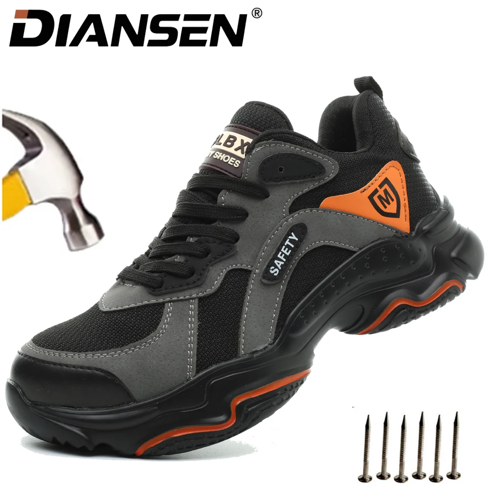 

Low Top Soft Safety Shoes Anti-Puncture Anti-smash Work Sneakers Adjustable Slip Resistant Work Shoes Steel Toe Boots for Men