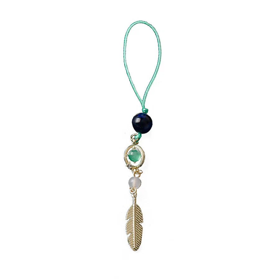 Scaramouche Phone Charm Golden Feather Tassels Keychain Cosplay Accessories