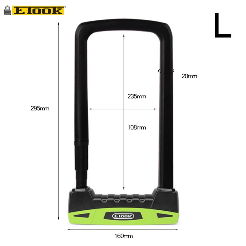 Etook Fiets U Lock Anti-Diefstal Stalen Kabel Beveiliging Fiets Accessoires Fiets Slot Heavy Duty Mtb Mountainbike Lock U-Lock
