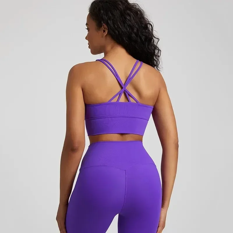 Sutiã Esportivo de Limão Suor-Wicking para Mulheres, Cross Back, Alto Impacto, Treinamento Abrangente, Jog Source, 4Way Stretch