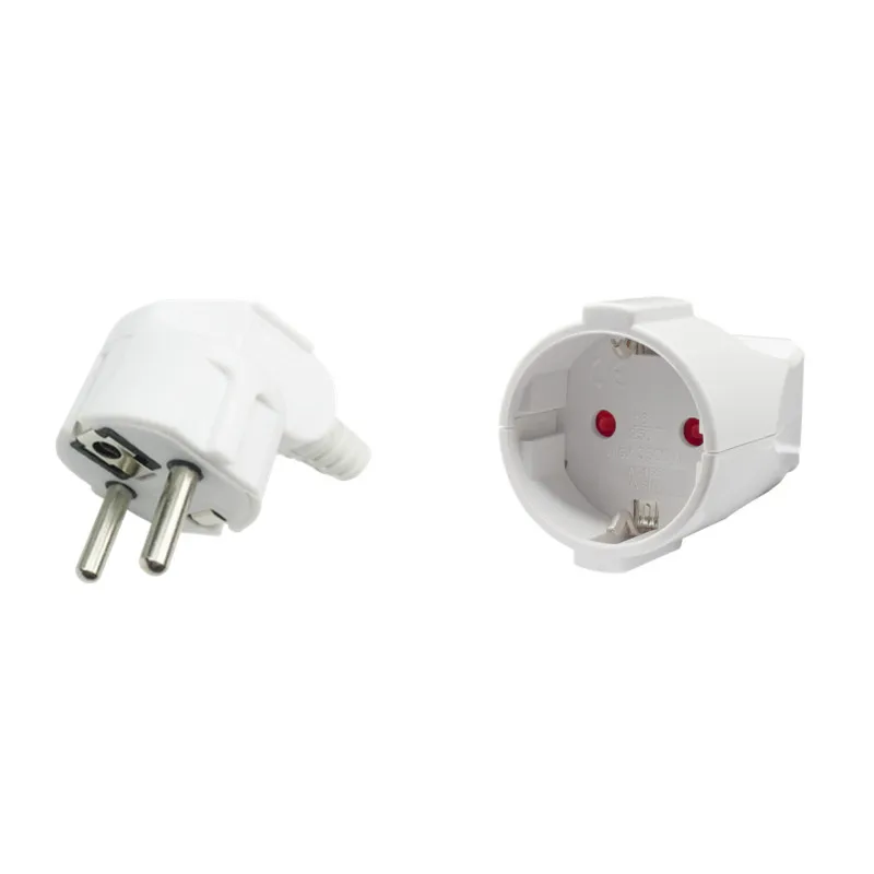 Conector de receptáculo de montaje macho hembra blanco, 250v, 16A, francés, ruso, coreano, Alemán, Europeo, cable de alimentación con cable, enchufe