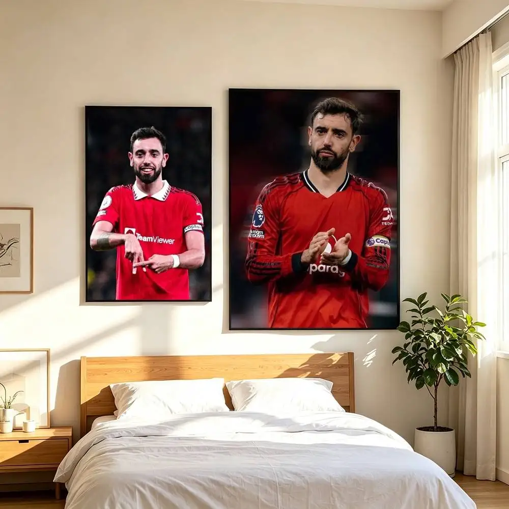 B-Bruno F-Fernandes S-Soccer-Star  Poster High Quality Dorm Living Room Aesthetic Wall Decoration Painting Stickers Gift