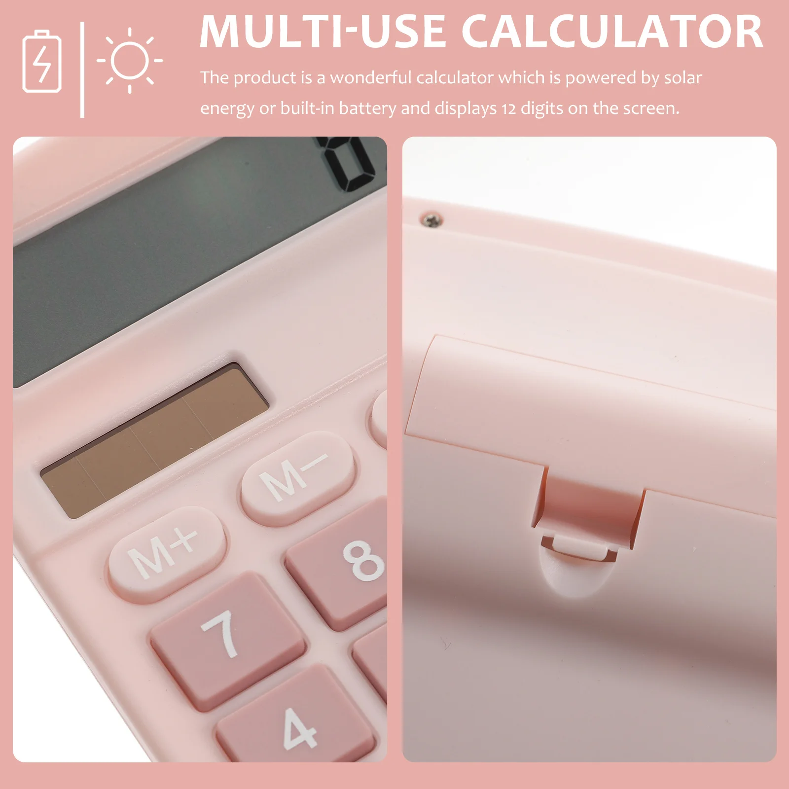 Calcolatrice solare a doppia alimentazione Calcolatrice di base portatile per uso scolastico in ufficio Calcolatrici multifunzione per strumenti di calcolo