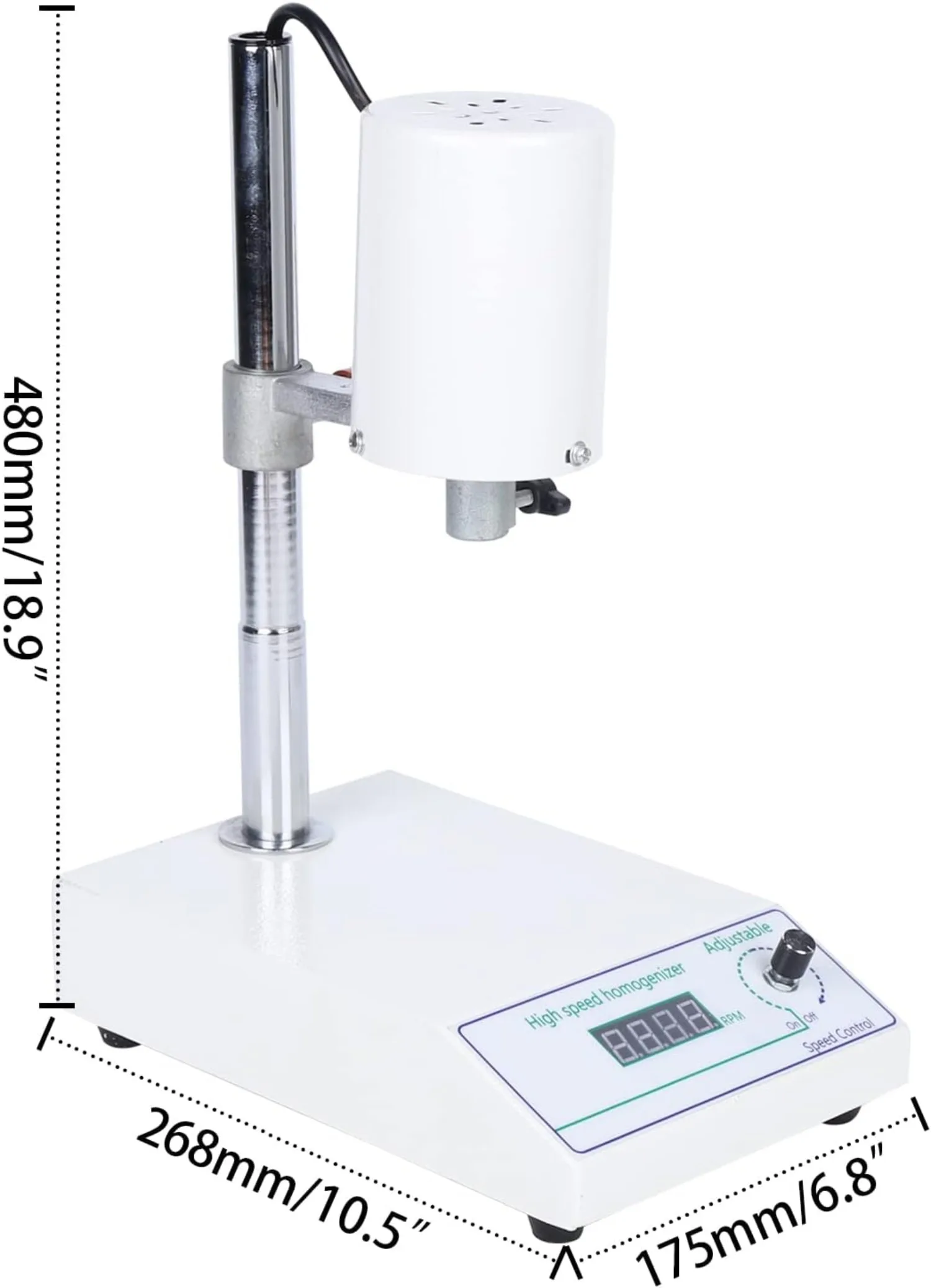 FSH-2A High Speed Homogenizer Lab Disperser Emulsifier 5~1000ml Speed Adjustable 8000~22000rpm with 2 Working Heads