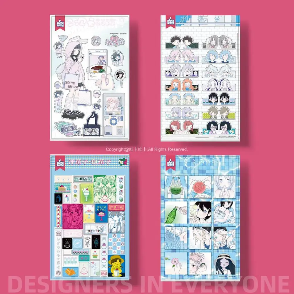 Wakawaka adesivos scrapbooking bonito deco adesivo estético estilo japonês anime adesivos folhas série trajetória de verão