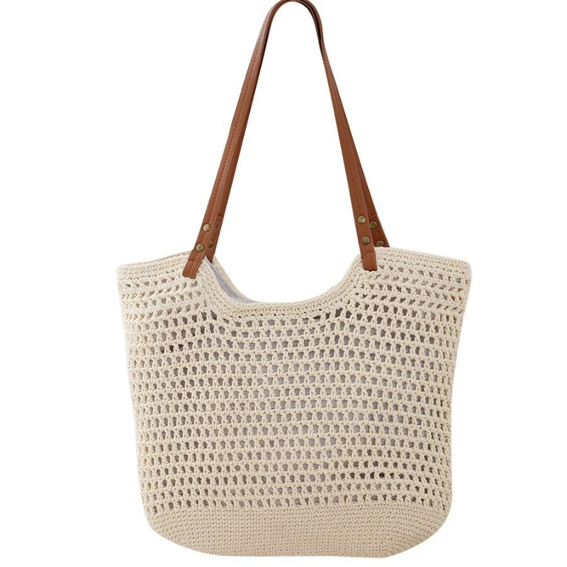 

Hand Woven Shoulder Bag 2025 New Large Capacity Commuting Straw Woven Women Tote Bag Leisure Beach Vacation Straw Woven Bag