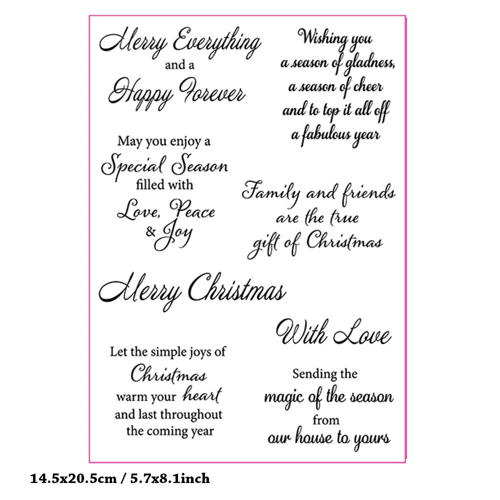 KLJUYP Merry Christmas Transparent clear stamp for DIY Scrapbooking/Card Making/Kids Christmas Fun Decoration Supplies