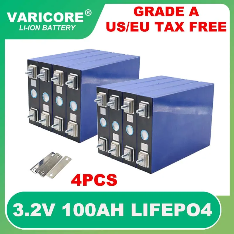 8pcs 3.2V 100Ah LiFePO4 battery pack DIY 12V 24V 3C Lithium iron phospha 100000mAh Motorcycle Electric Car motor batteries