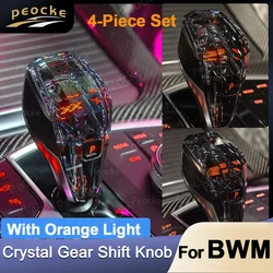 오렌지 LED 조명 크리스탈 기어 시프트 노브, 기어 박스 핸들, BMW G20 G22 G16 G28 G29 기어 레버 ix3 G08 X3 G01 X4 G02 X5 G05
