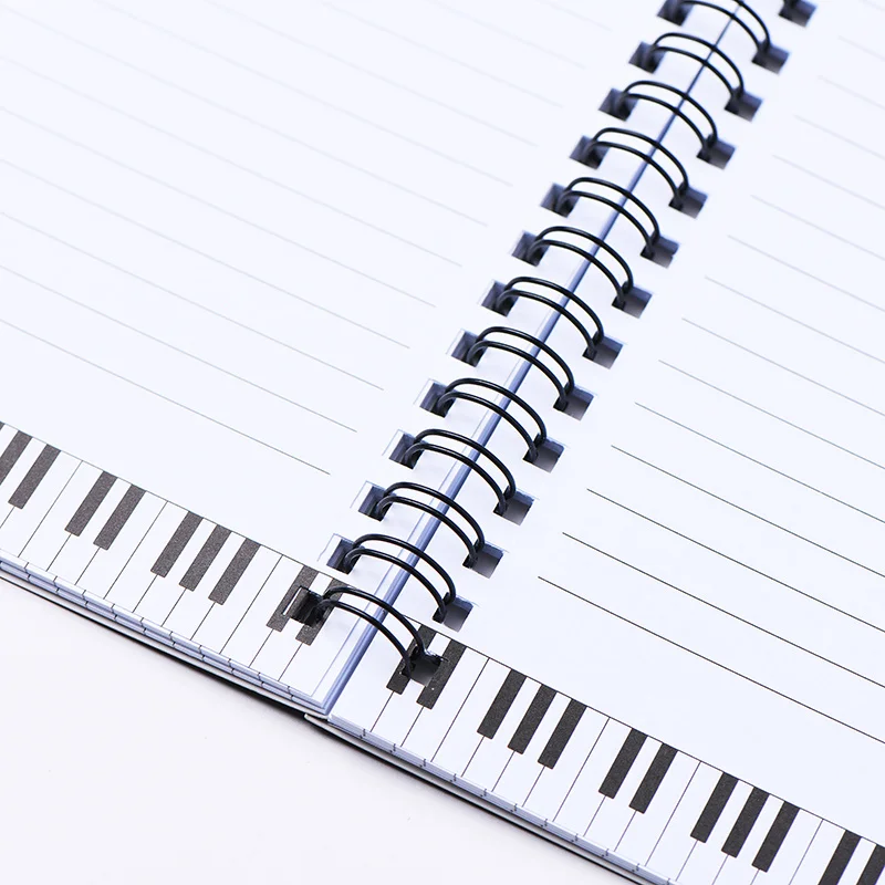 Music Notebook Coil Note Book B6 Stationery Exercise Books Keyboard Planners Gift Piano Key Workbook Diary Writing Office