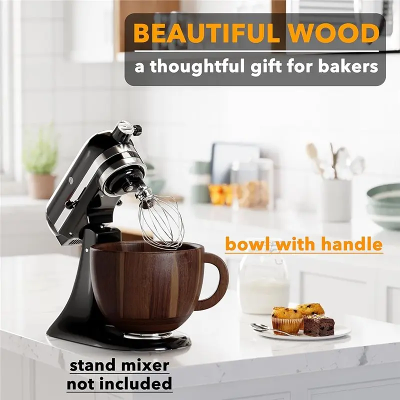 B15C Wooden Bowl Mixer For Kitchenaid 4.5 & 5 QT For Wooden Kitchen Aid Mixer Bow Tilt-Head Models Kitchen