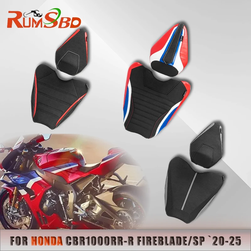 For Hondas CBR1000RR-R Fireblade / SP 20-25 Front Rear Driver Passenger Seat Cover Pillion Cushion Motorcycle  Rider Seat Pad