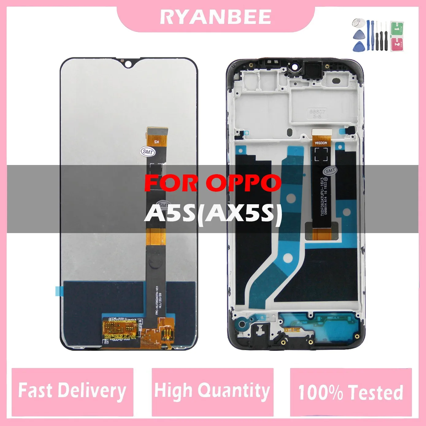 

Original LCD 6.2" For Oppo A5s AX5s LCD Display Touch Screen Digitizer Assembly For OppoA5s CPH1909,CPH1920 Screen with Frame