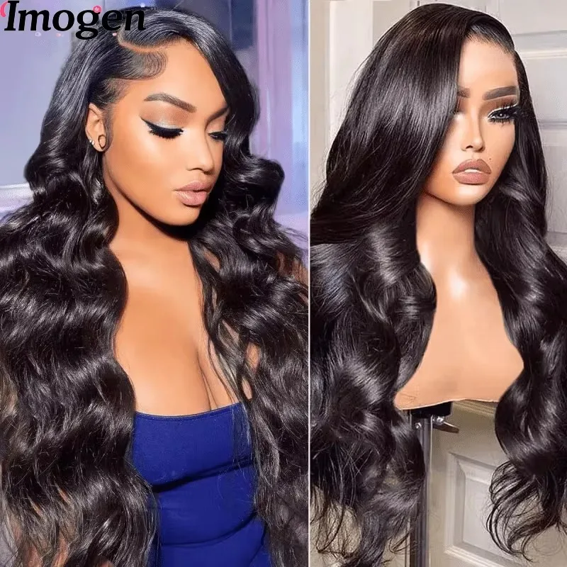 

200% Density Body Wave 13x4 Hd Transparent Lace Front Human Hair Wigs 100% Human Hair 40 Inch 13x6 Lace Frontal Wig Pre Plucked
