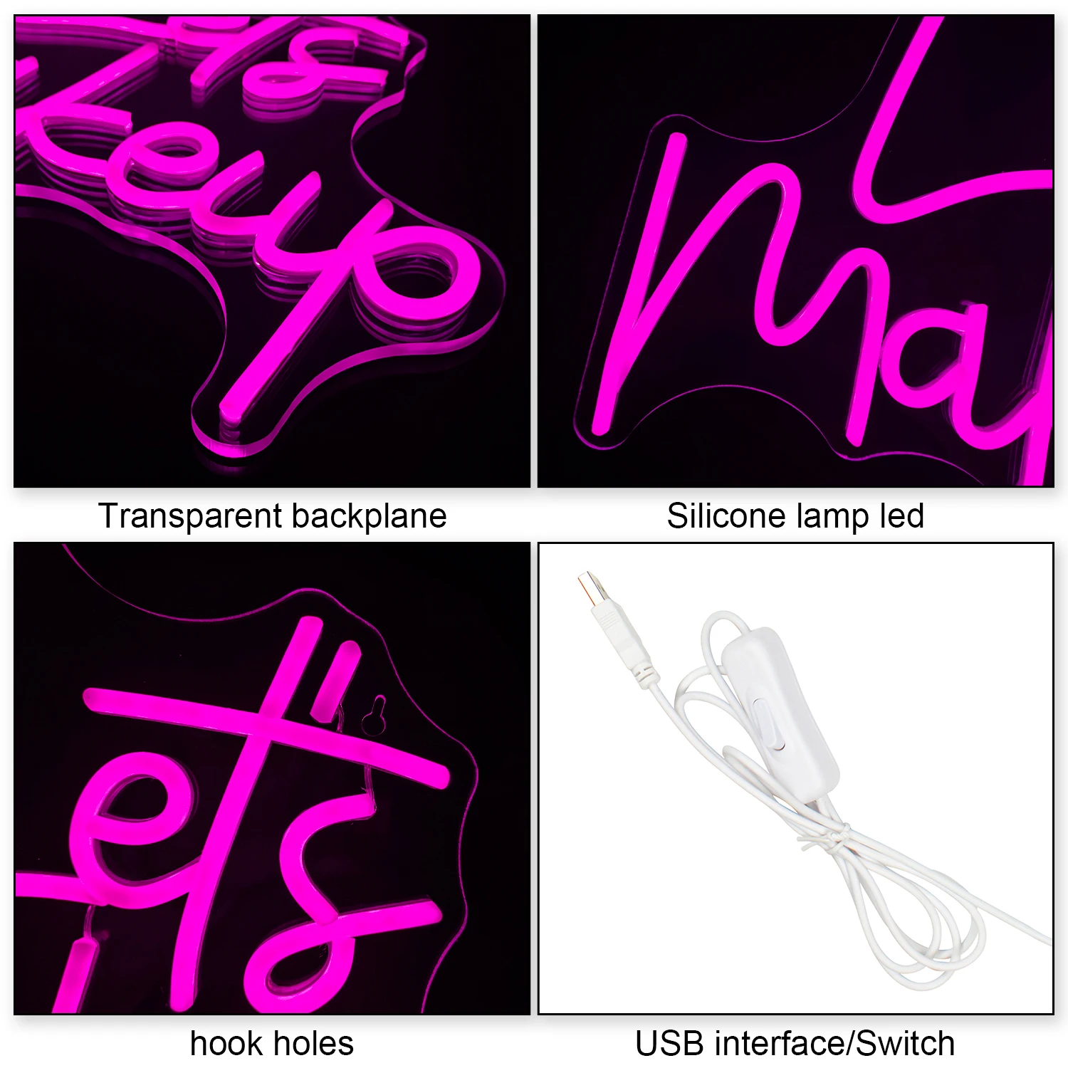 Let's Make Up Neon Sign Pink LED Lights lettera Logo decorazione estetica della stanza per la festa salone di bellezza Nails Club Art lampada da parete