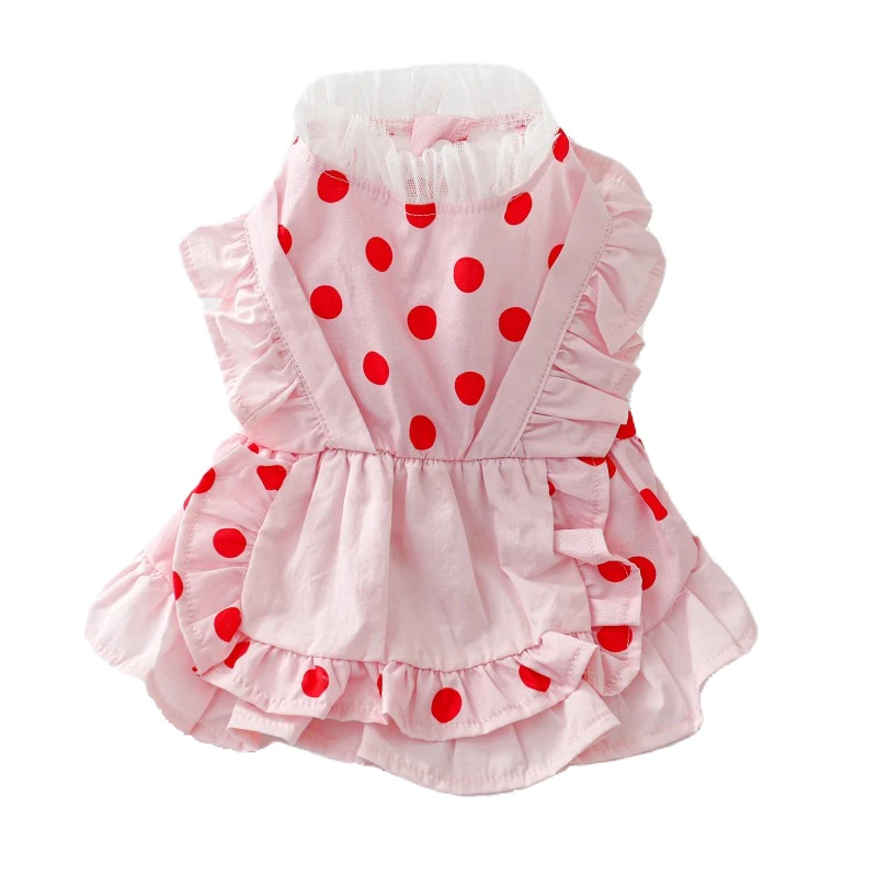 

Cute Dots Dog Dress Summer Pet Clothing Cat Puppy Dresses Yorkies Pomeranian Maltese Shih Tzu Poodle Bichon Dog Clothes Costumes