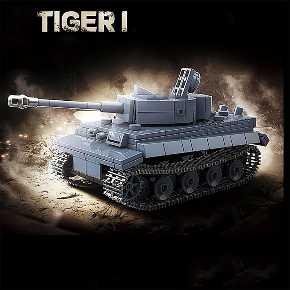 War Track Tank Panzer Tiger I Heavy Tank Panzerkampfwagen VI Ausf. E Building Blocks World War Figures Bricks Model Toys Gifts