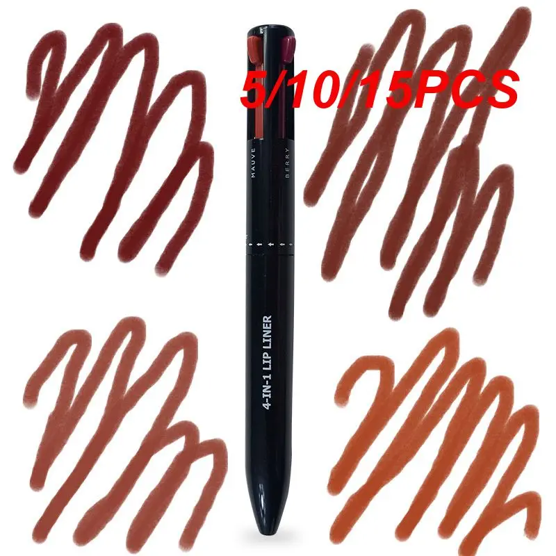 5/10/15PCS Moisturizing Lip Liner Show Whiteness Full Matte Lip Liner Keep Makeup 4-in-1 Lip Liner Do Not Pull