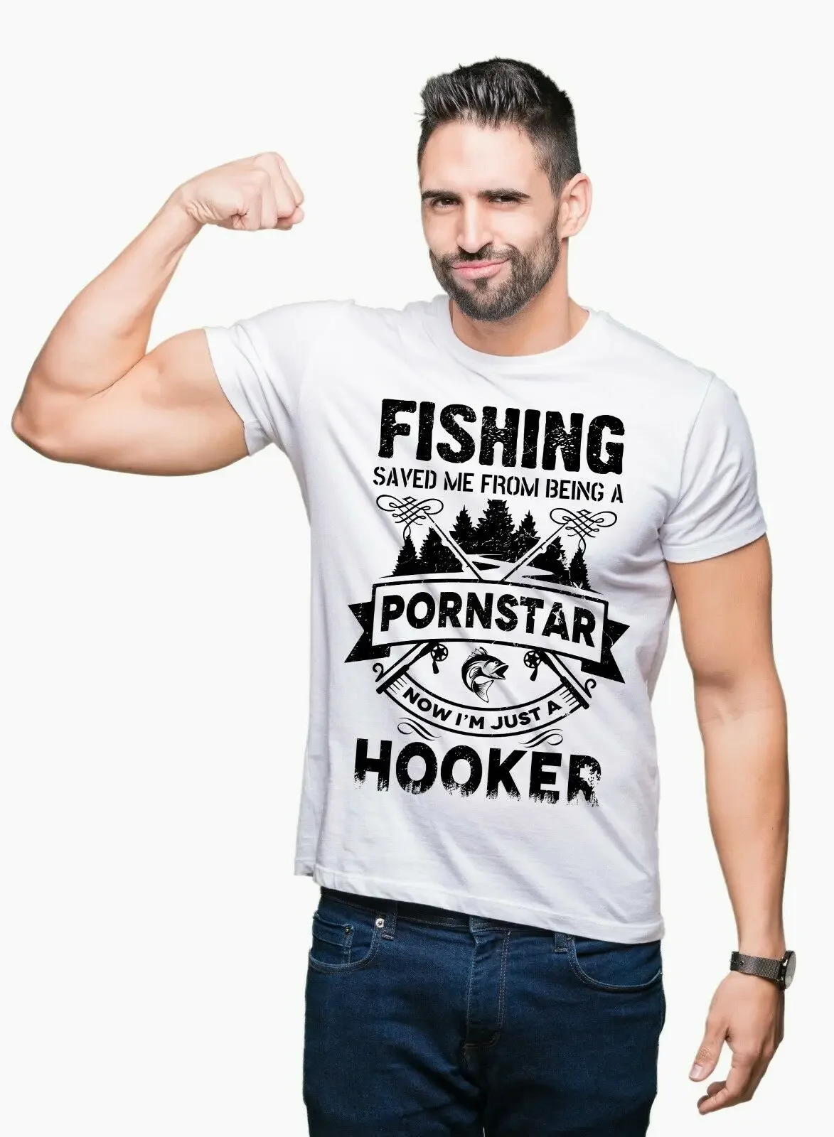 

Funny Fishig Shirts, Sarcastic Fishing Shirts- Men's 100% Cotton Casual T-shirts Loose Top Size S-3XL