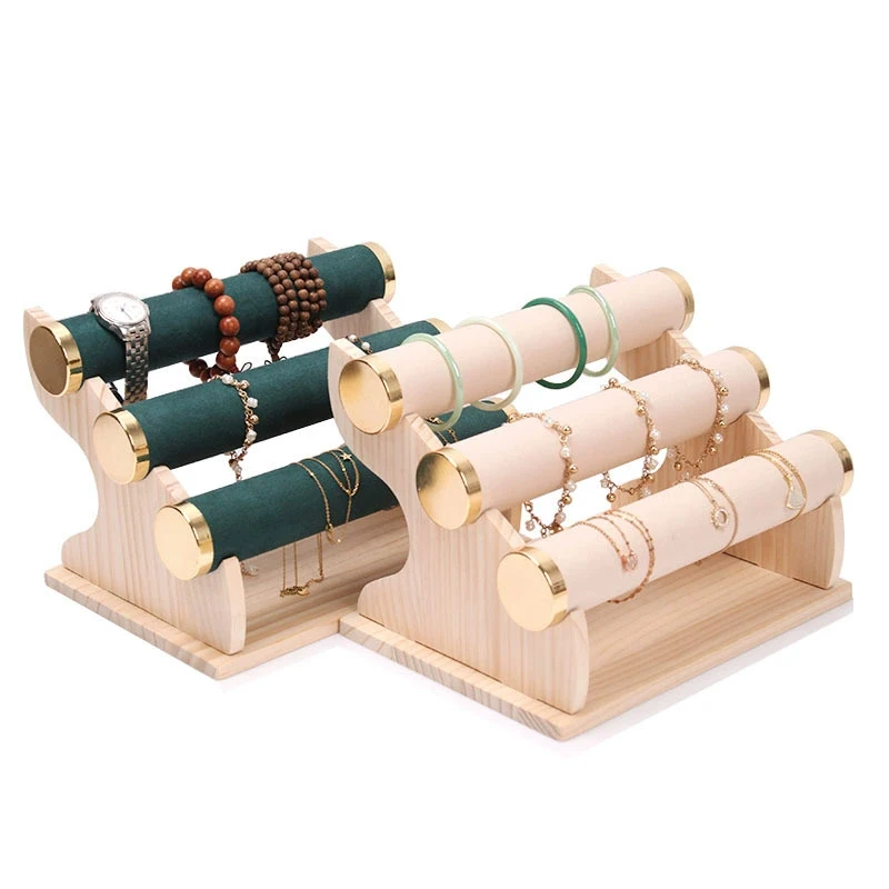 

3 Tiers Bracelet Bangle Holder Velvet Jewelry Necklace Organizer Stand Display Detachable Watch Rack Bracelet Display Holder