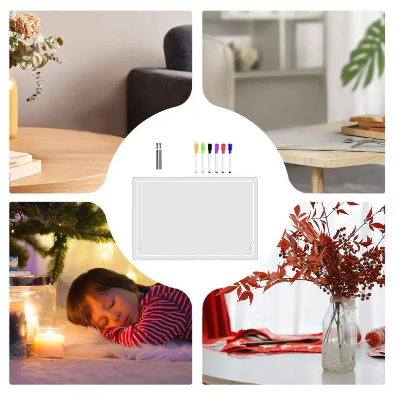 Quadro branco para mesa prancheta transparente mesa quadro branco multiuso bloco de notas bloco de mensagens para casa escola empresa