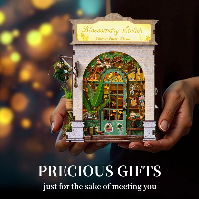 OUZEY 블라썸 크래프트 스튜디오 DIY, 3D 나무 책장, 창의적인 꽃 공예 워크숍 청소년 선물