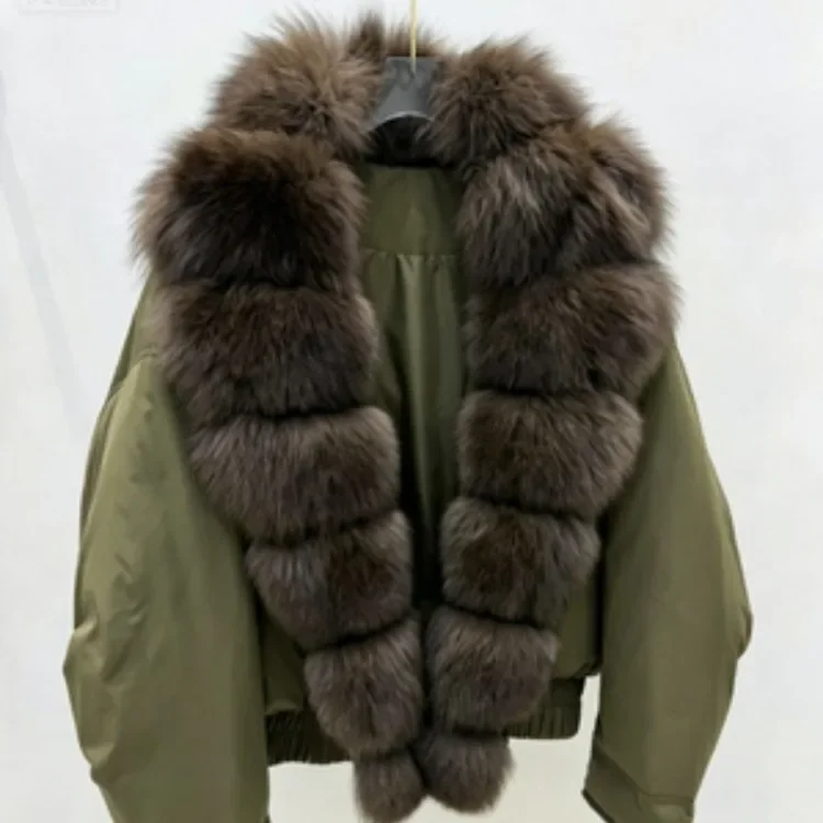 OFTBUY Natural Fox Fur Collar White Duck Down Jacket Winter Warm Thick Windproof Luxury Streetwear Women New Winter Clothin