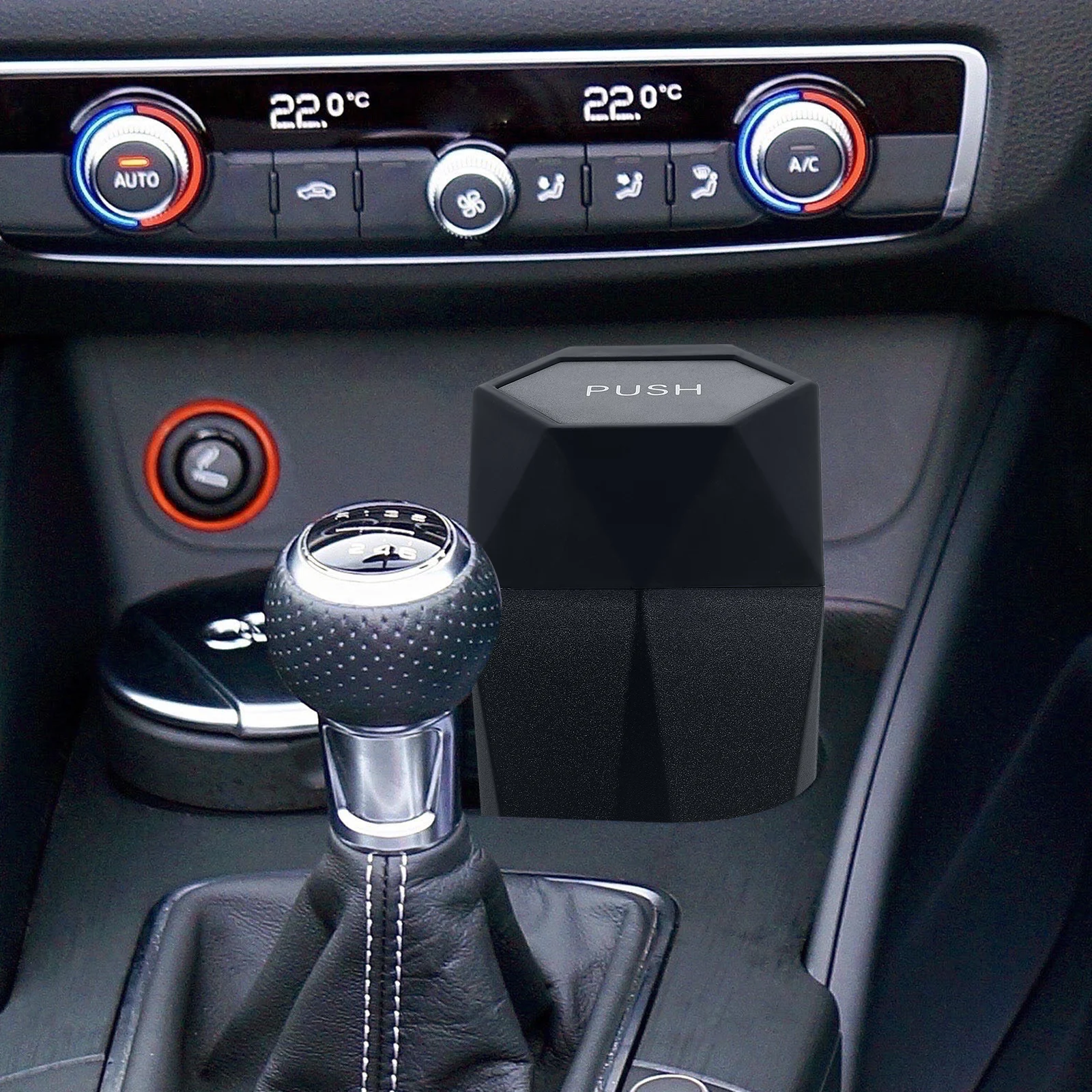 

Trash Can Black Plastic Cup Holder Storage Automotive Accessories Mini Garbage Can For Car Leak Proof Keeps Tidy Small Items