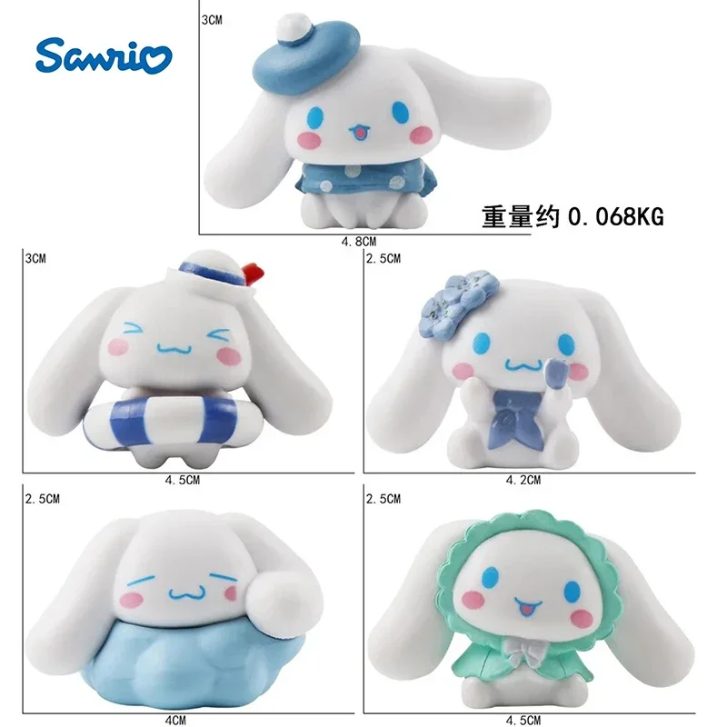 Sanrio ของเล่นอนิเมะ5ชิ้นหุ่นตุ๊กตา pochacco Melody ชุดการ์ตูน Kawaii tabletop ตกแต่งห้องของขวัญเด็ก