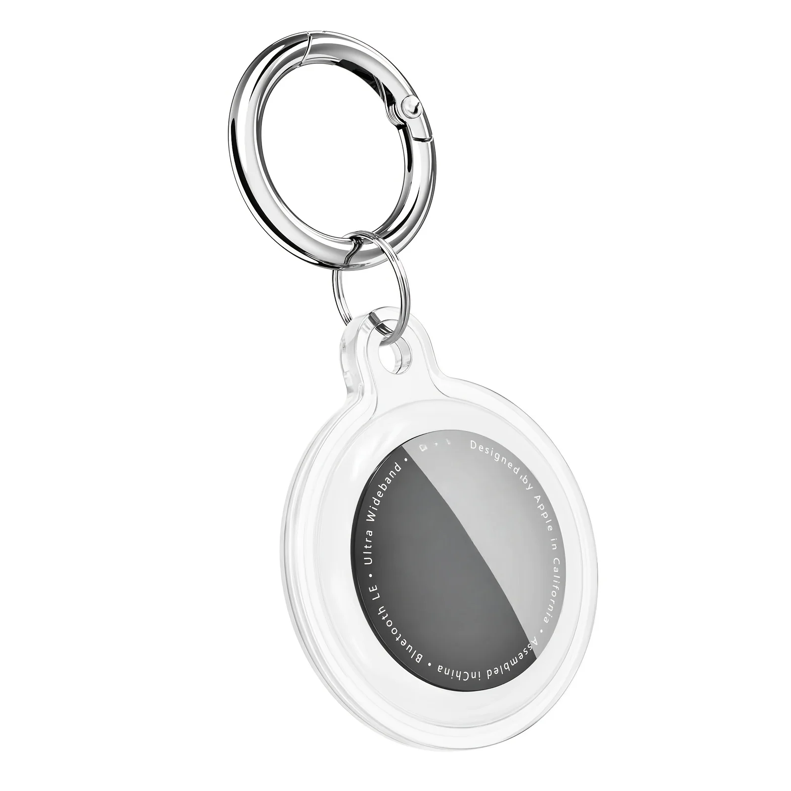 1pc Random Color Keychain Holder Transparent TPU Case for Apple Airtag Dog Cat Pet Collar Keys Tracker Protective Full Cover