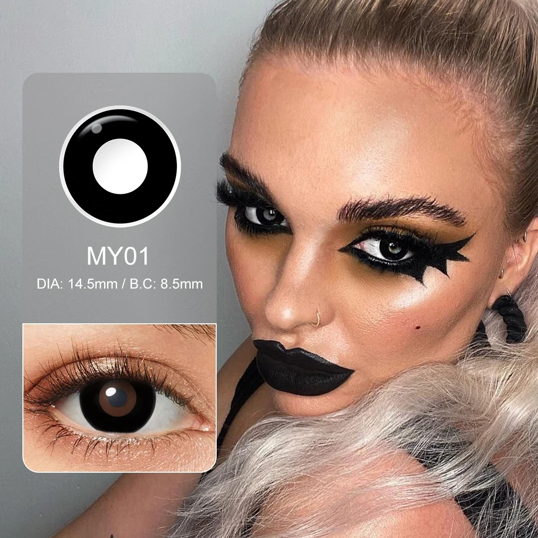 Anime Cosplay Contact Lenses for Eyes White Lenses Halloween Contact Lenses Blind Black Lenses Beautiful Pupils Eye Makeup