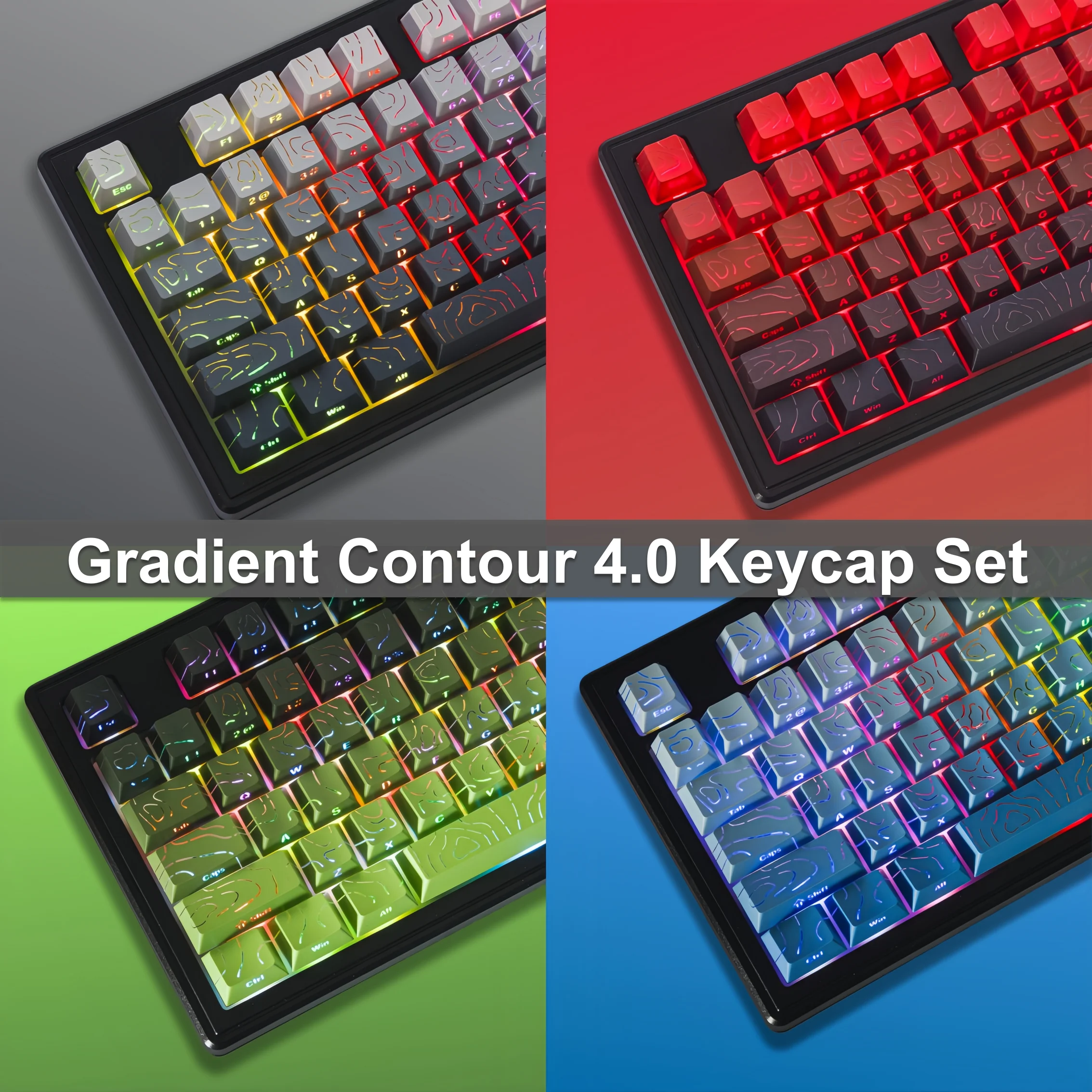 

New 135-Key PBT Gradient Keycap Set - Cherry Profile/Double-Shot Contour Design, MX-Compatible Custom Decor for Gaming Keyboards
