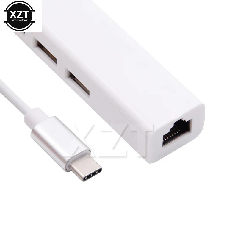 USB3.1 HUB Type C To Ethernet LAN RJ45 Network Card 100Mbps Adapter With USB 3 Ports Hub Splitter For Macbook Notebook