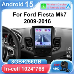 9.7 Inch Car Radio Android 15 For Ford Fiesta MK7 2009 - 2016 Carplay Navigation GPS Android Auto No 2din Multimedia Player WiFi
