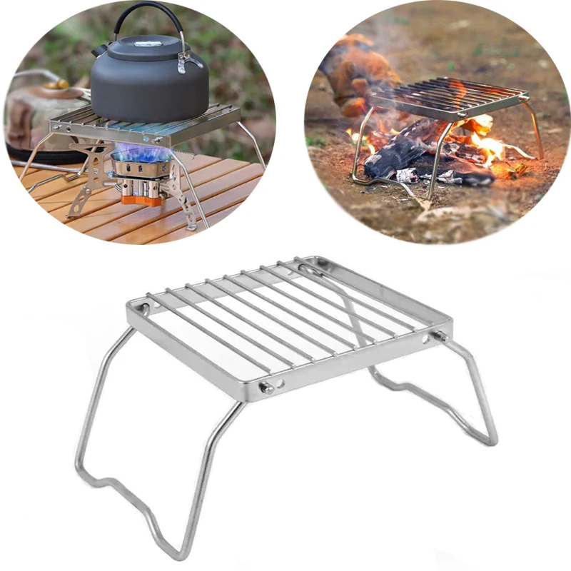 

Stainless Steel Folding Portable Camping Grill Grate,Multifunctional High Temperature-Resistant BBQ Rack for Outdoor Cooking