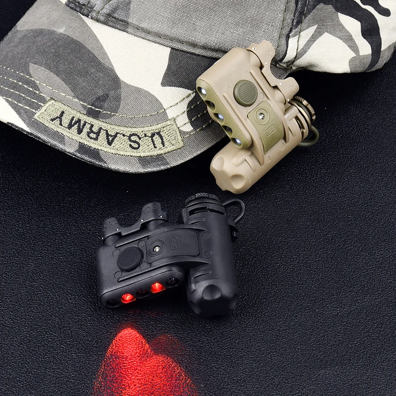 Wadsn-lanterna tática para capacete airsoft, vermelho e branco levou luz, para a caça ao ar livre