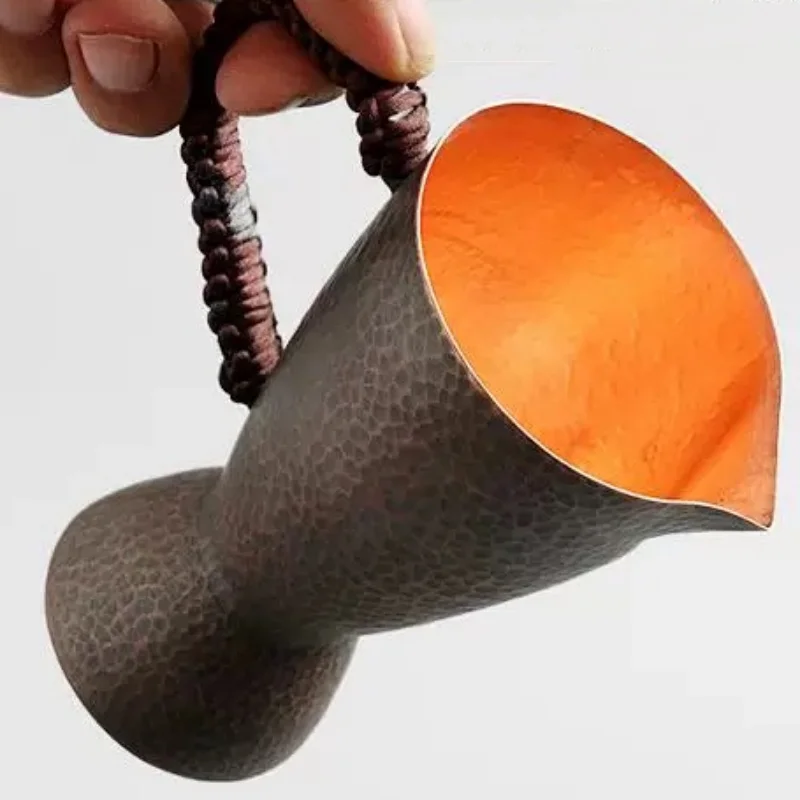 كوب قهوة كلاسيكي من النحاس النقي ، كوب منسوج مصنوع يدويًا بمقبض حليب البغل 350 مللي ، أدوات مائدة بهلوان شاي إبداعي