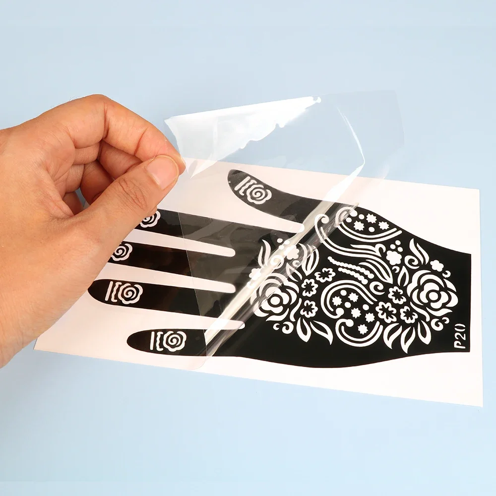 Temporary Tattoo Hollow Henna Palm Tattoo Stencil Professional Wedding Tool Hand Foot Body Art Sticker Tattoo Stencil Template